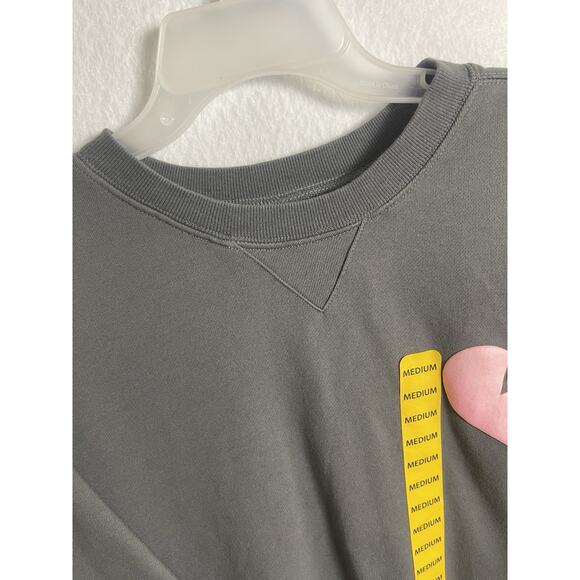 Women's Wildfox Graphic Broken Heart Print Crewneck Sweater Gray Size Medium - Picture 8 of 15